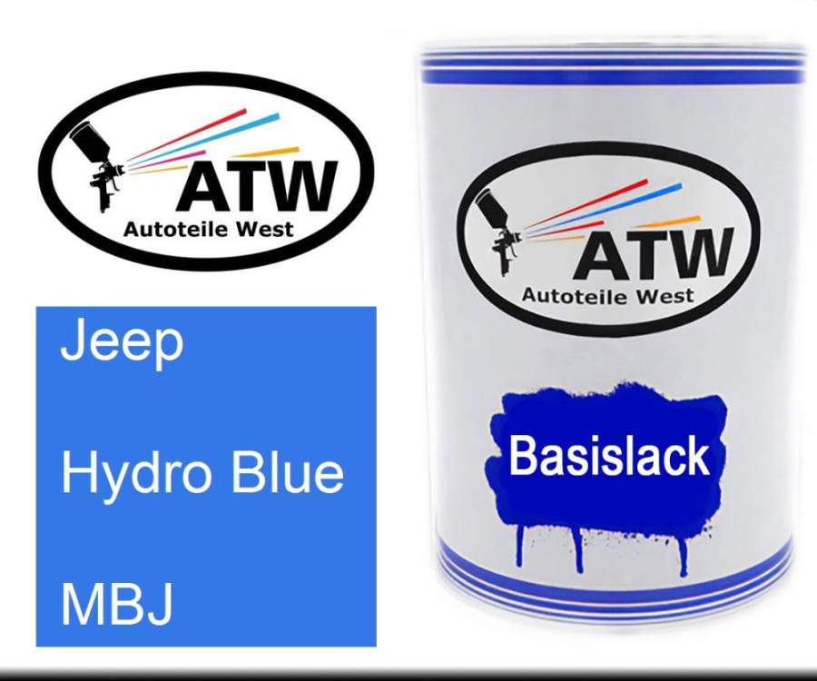 Jeep, Hydro Blue, MBJ: 500ml Lackdose, von ATW Autoteile West.